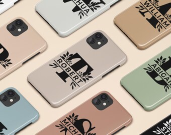Personalisierte Monogramm iPhone 17 Air Fall, kundenspezifische Namenshülle für iPhone 16 Pro Max, 15 Plus, 14, 13 Mini, 12, 11, X/XS, Galaxy S25 S24 S23
