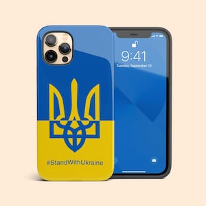 Ukraine Coat of Arms iPhone 16 Plus Case, Support Ukraine Flag Case for iPhone 15 Pro Max, 14, 13 Mini, 12, 11, X/XS, XR, 8, Galaxy S24 S23