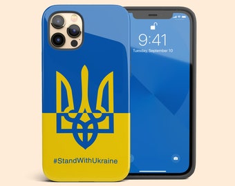 Ukraine Coat of Arms iPhone 15 Plus Case, Support Ukraine Flag Case for iPhone 14 Pro Max, iPhone 13 Mini, 12, 11, X/XS, XR 8 Galaxy S24 S23