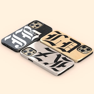 Personalized Initial iPhone 16 Plus Case, Old English Custom Name iPhone 15 Pro Max, iPhone 14, 13 Mini, 12, 11, X/XS, XR, 8, Galaxy S24 S23
