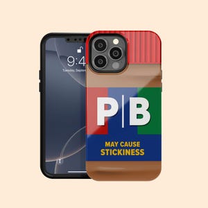 Personalized Creamy Peanut Butter Jar iPhone 16 Pro Max Case, Custom Nutty Spread Name Case for iPhone 15 Plus, 14, 13 Mini, 12, 11, X/XS, 8