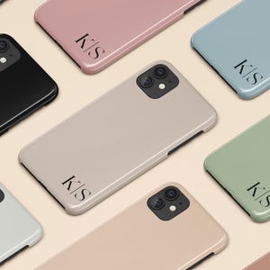 Aangepaste initialen iPhone 16+ hoesje, gepersonaliseerd monogram iPhone 15 Pro Max-hoesje, iPhone 14, 13 Mini, 12, 11, X/XS, XR, 8, Galaxy S24 S23