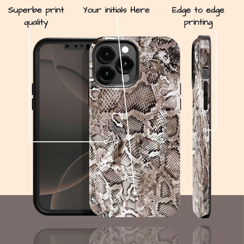 a phone case with a picture of a snake skin pattern