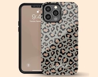 カスタム名入りレオパード柄iPhone 17 Airケース、iPhone 16 Pro Max