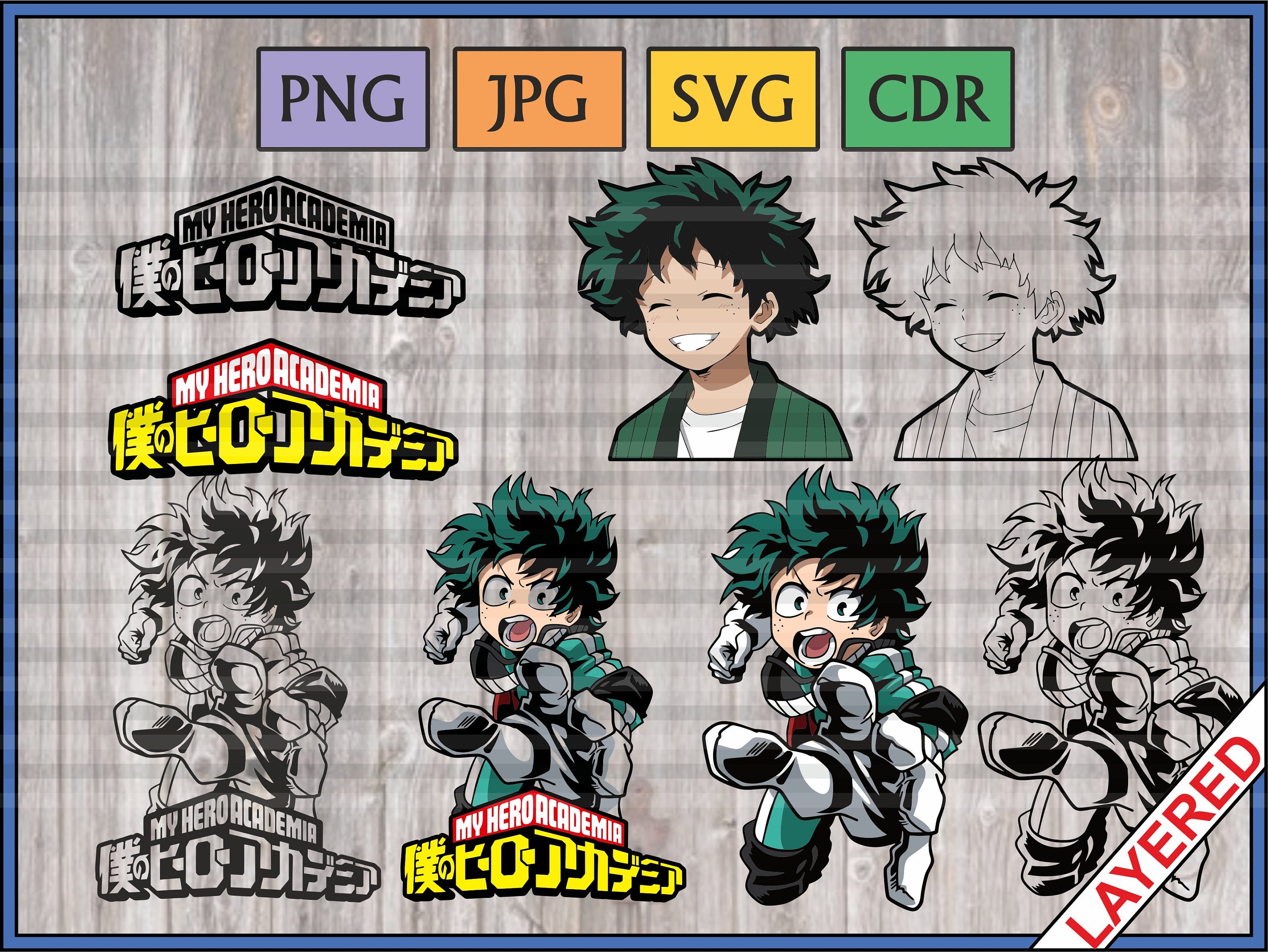 Izuku Midoriya Bundle, Plus Boku no hero Logo , png, svg, cdr, jpg,  …