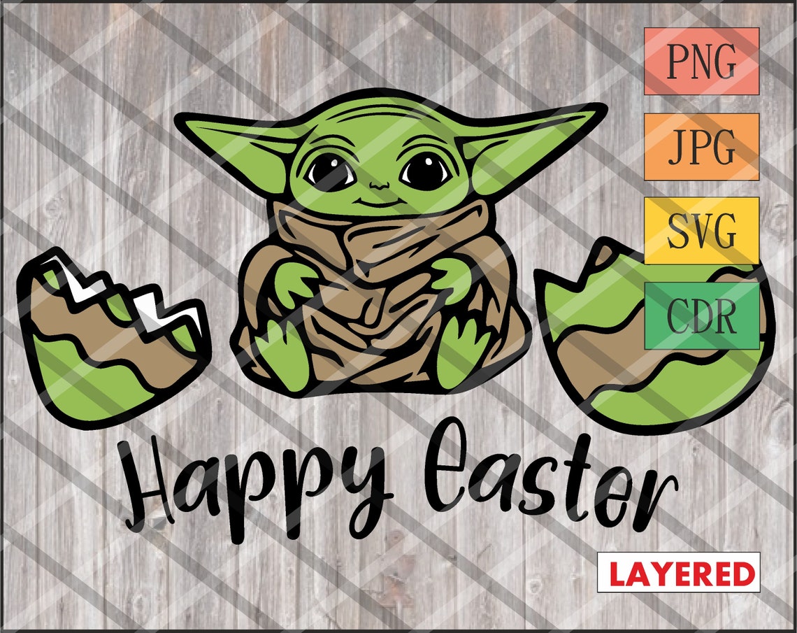 Download Happy easter 2x1 vectors svg png cdr jpg baby yoda and | Etsy