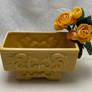 Large 8X5 Mid Century Mustard Yellow Pedestal Planter