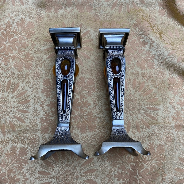 Amber Pillar Candle Holder Etsy