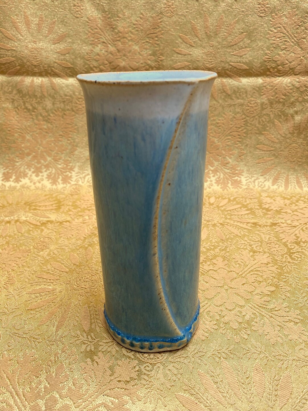 Slate Blue/gray Ceramic Ikebana Vase With Kenzan Japanese Etsy