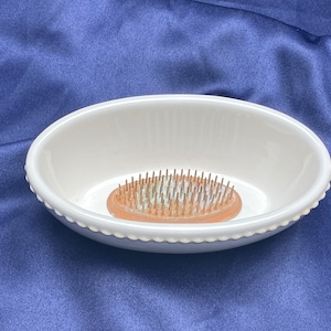 Oval Japanese Ikebana Flower Arranging Dish with Kenzan Pin Flower Frog
