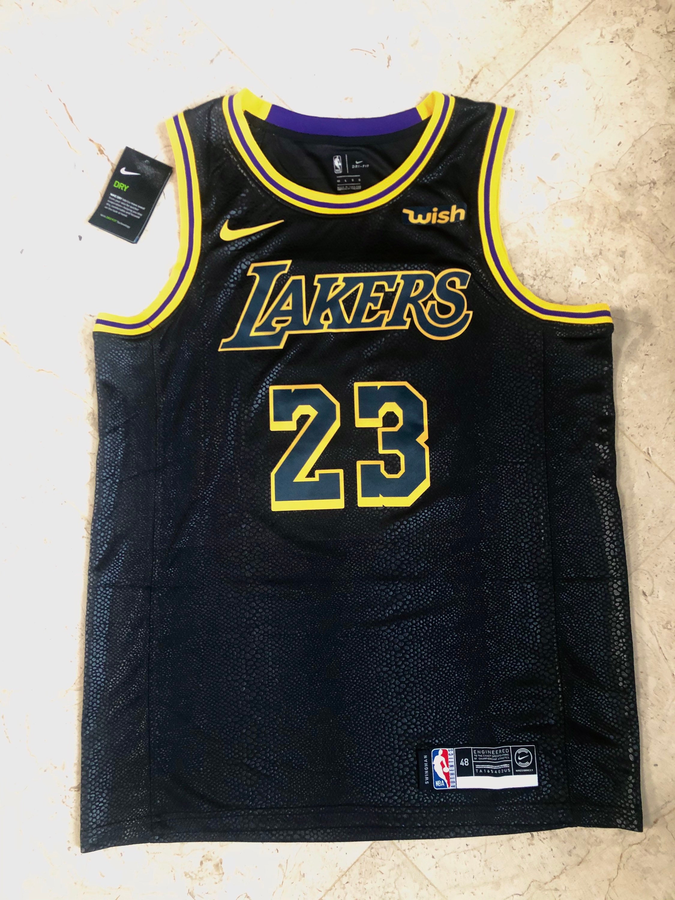 Lebron James Los Angeles Lakers Mamba Edition Black Large Etsy