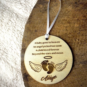Personalized Baby Memorial Ornament, Infant Loss Gift, Baby Loss Memorial, Custom Miscarriage Ornament, Sympathy Gift, Stillbirth Ornament