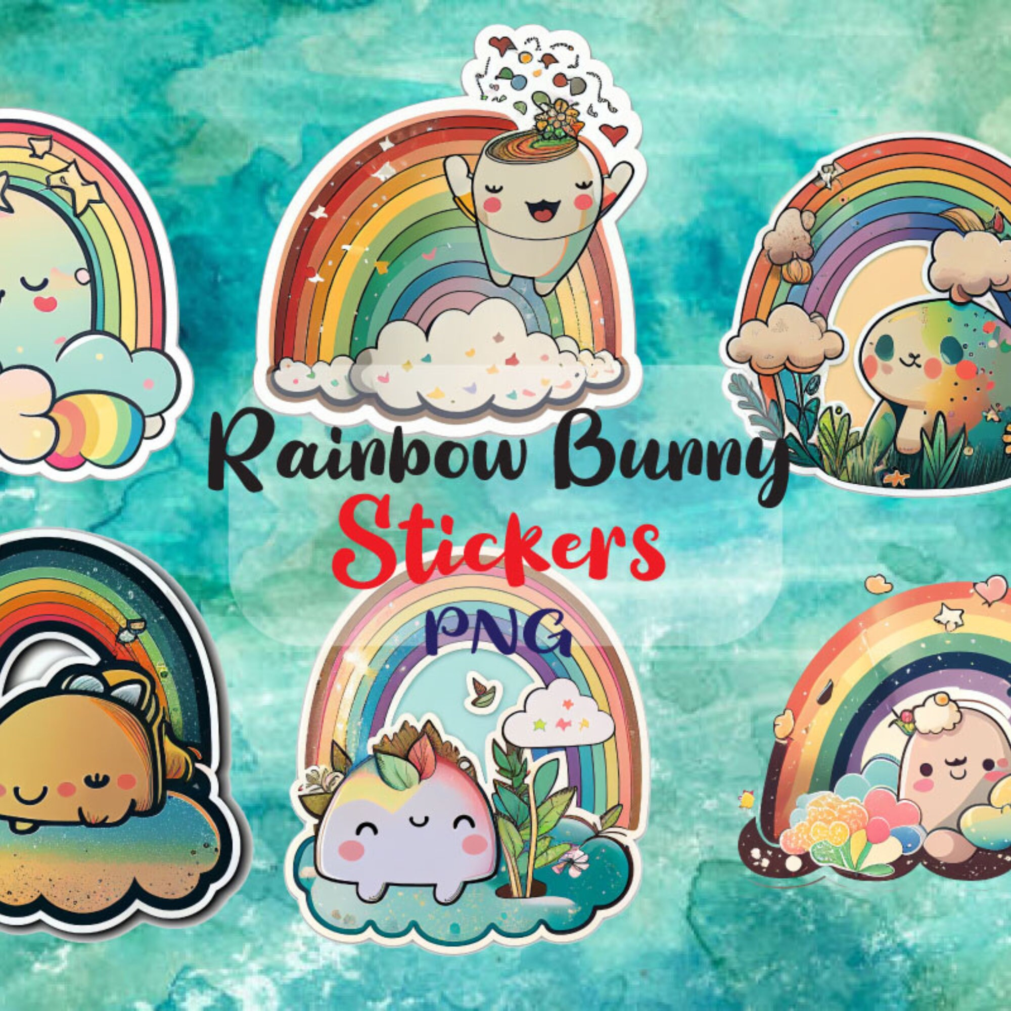 Colorful Fun Pack: 50 Stickers Featuring Bunnies, Unicorns, Ice Cream ...