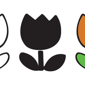 Tulp SVG, tulpen SVG, bloem SVG, gesneden bestand, Cricut silhouet, bloemen, tulp illustraties, bloem illustraties