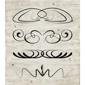 Swirl line art silhouette svg, line art svg, swirls svg, cut file, Cricut silhouette, swirls clip art, swirl clipart pack 3