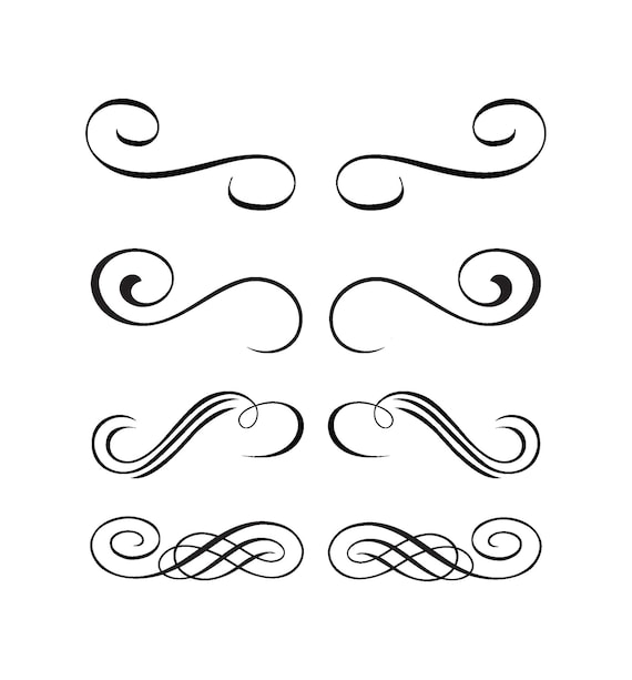 Swirls SVG File Swoosh Svg Curly Lines Svg Text Break Svg 