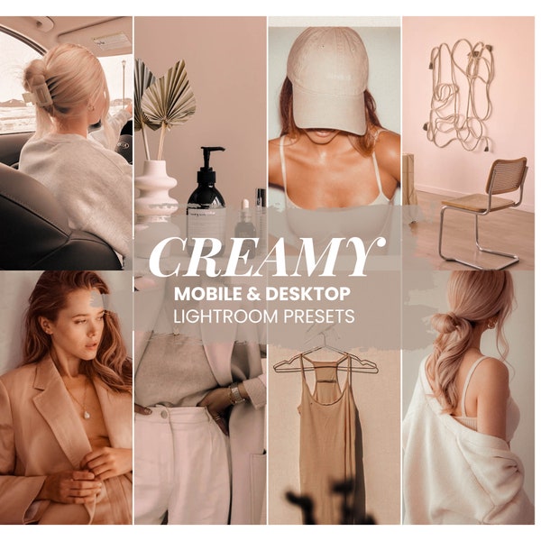 5 CREAMY Lightroom Desktop & Mobile presets | almond skin tones presets | Instagram Presets | influencer Presets |  aesthetic presets