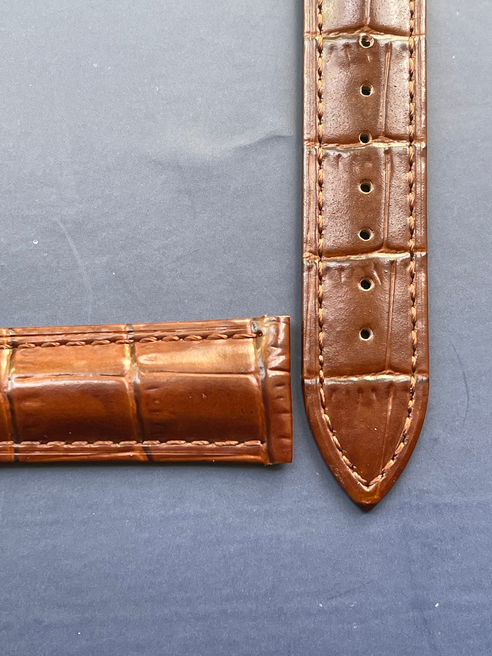 20mm Brown Alligator Leather Watch Strap. Handmade Padded Etsy