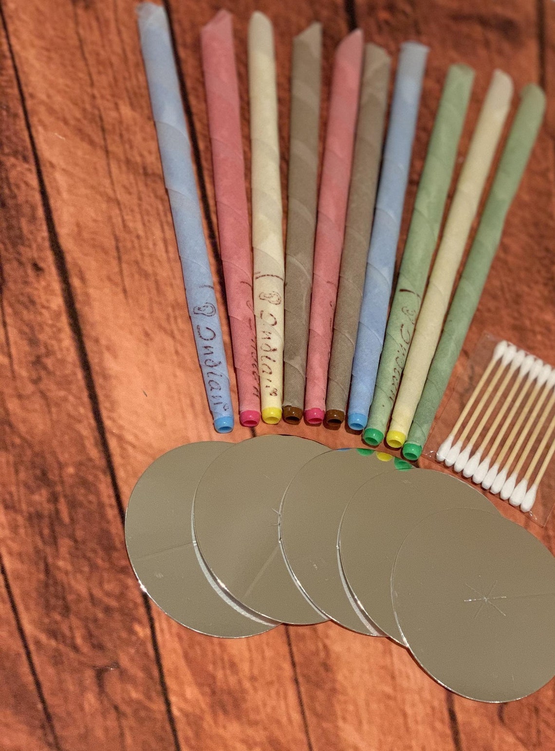 10 ear wax removal beeswax candles colorful 10 cotton swabs Etsy