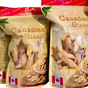 Premium Ginseng | 5-Year Canadian Grown | Herbal Supplements | Tea, Soup, Cooking | Boosts Energy & Body Immunity. 300G / 454g(1Lb)