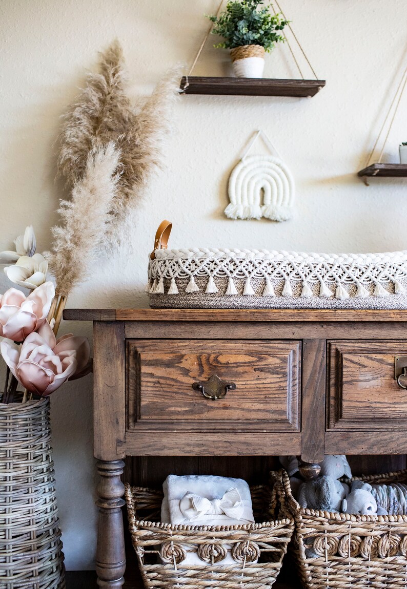 Baby Changing Basket With Waterproof Pad and Safety Straps Baby Moses