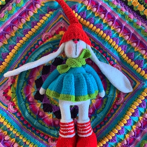 15.5 inches Amigurumi crochet knitted cute rabbit/Stuffed animal/Handmade crochet toy/High quality plush toy/Birthday gift/Gift for kids