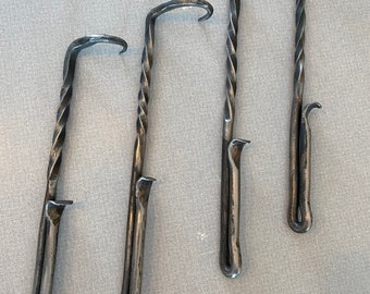 Forged Grill Tools with Twisted Oak Handles