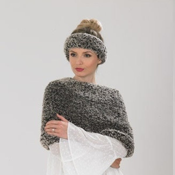 Knitting Pattern JB542 Cosy Chinchilla Various Accessories Headband/Cowl/Cape/Shoulder Cover