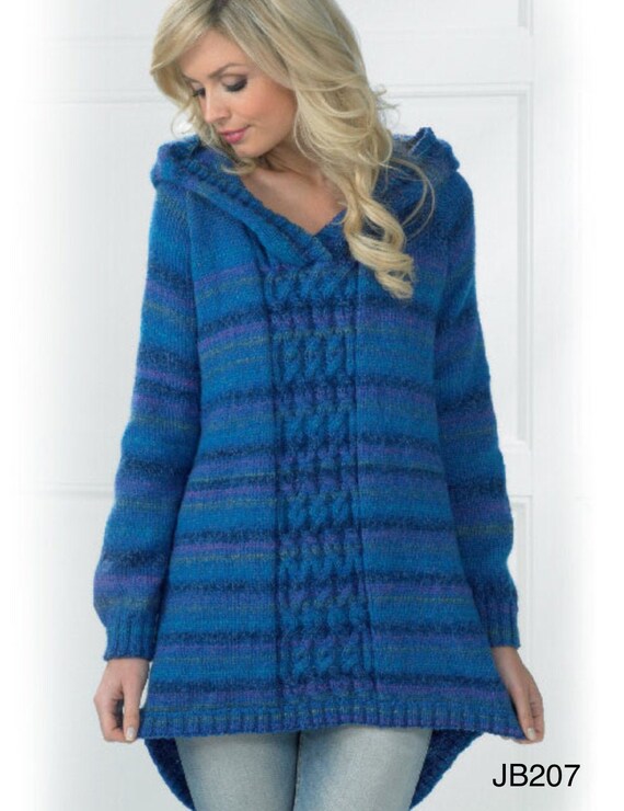 Knitting Pattern Hooded Jumper Design by James C Brett JB207 Etsy