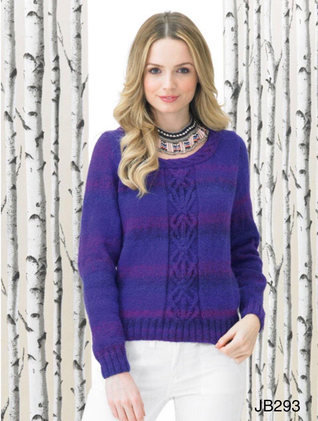 Knitting Pattern Ladies Cable Sweater James C Brett JB293 Sizes 818 Etsy