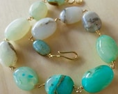 Peruvian Opal Bracelet, Peruvian Opal Smooth Nuggets Bracelet, opal Nuggets Bracelet