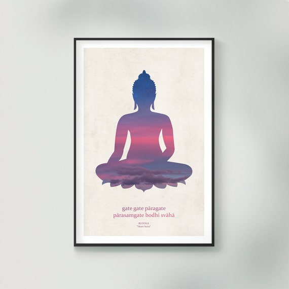 Gate Gate Paragate Buddha Wall Art Yoga Poster Yoga Wall Etsy