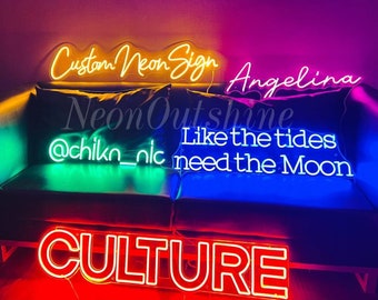 Benutzerdefinierter Name Neonschild | Neonlichtschild | Personalisierte Neondekorationen | Geburtstagsdeko Neonschild | Ästhetische Raumdekoration