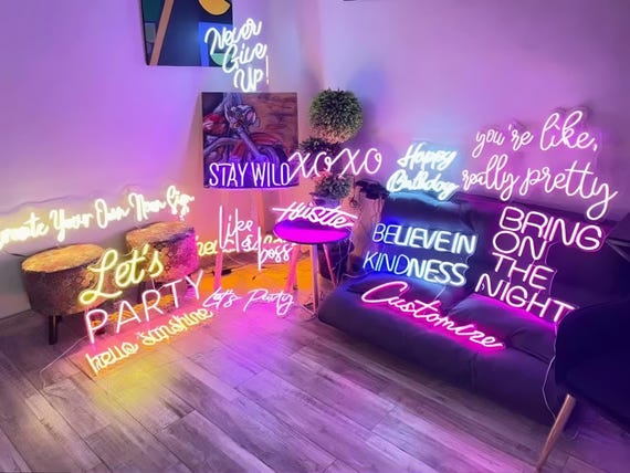 Aazon.co : Custo Neon Signs, Personalized Large Led Neon Lights Sign, Neon Sign Custoizable...