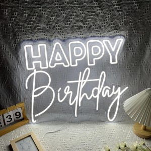 Custom Birthday Neon Sign, LED Neon Birthday Sign, Custom Neon Decor, Neon LED Sign, Birthday Neon Logo, Light Up Decor, Personalized Gifts
