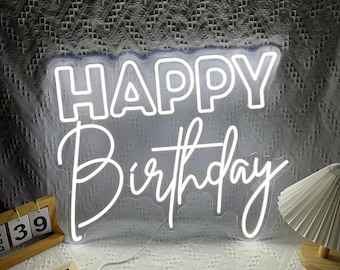 Custom Birthday Neon Sign, LED Neon Birthday Sign, Custom Neon Decor, Neon LED Sign, Birthday Neon Logo, Light Up Decor, Personalized Gifts