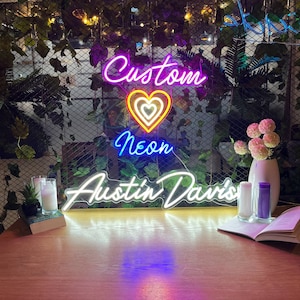 Benutzerdefinierte Leuchtreklame | Leuchtreklame | Personalisierte Geschenke | Hochzeit Zeichen | Namensschilder |  Led Neon Lichter | Leuchtreklamen | Leuchtreklame Leiste