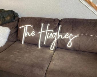 Custom Family Name Neon Sign | Personalized Wedding Sign | LED Last Name Wall Decor | Home Decor Neon Light