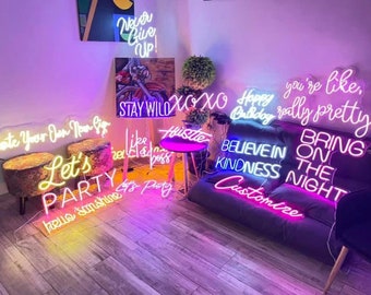 Custom Neon Sign | Neon Signs | Personalized Gifts | Wedding Signs | Family Name Neon Sign  |  Kids Name LED Neon Lights | Home & Wall Decor