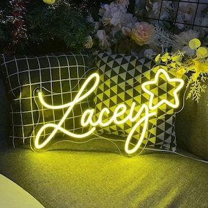 Custom Name Neon Sign, LED Neon Sign, Neon Sign Bedroom, Aesthetic Room Decor, Handmade Neon Sign, Neon Wall Sign, Personalized Gifts