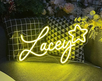 Custom Name Neon Sign, LED Neon Sign, Neon Sign Bedroom, Aesthetic Room Decor, Handmade Neon Sign, Neon Wall Sign, Personalized Gifts