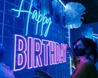 Personalisierte Geburtstags-Leuchtreklame | Benutzerdefinierte Leuchtreklame | Leuchtreklame Leuchte |Neon sign Schlafzimmer Neon Schild |LED Neon Schild |Party Schild |Personalisierte Geschenke