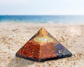 10 Pieces Lapis Jasper Orgone Crystal Healing Gemstone Flower of Life Energy Pyramid EMF Protection Feng Shui Reiki Healing Table Decor