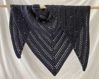 Black Hamburg Triangle Scarf | Shawl | Wrap Around