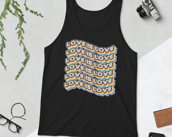 Love Is Love Retro Pride Wave Tank Top