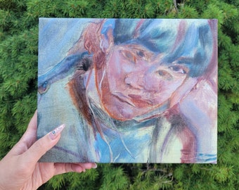 BTS yoongi original painting on wood abstract