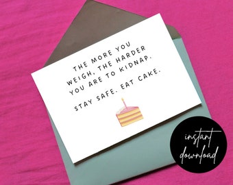 Birthday Card | Printable Birthday Card | Funny Birthday Card | Cake | Card for a Friend | Best Friend Birthday Card