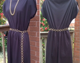 Black knit 70s dress / little black dress/ sleeveless knit dress
