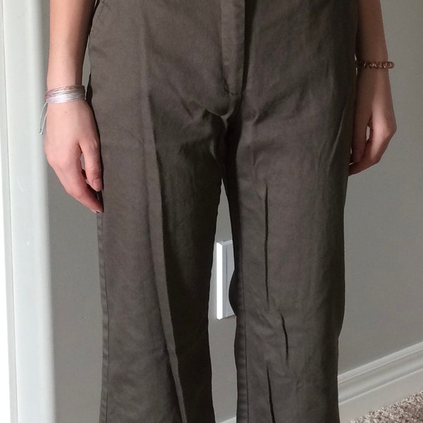 Khaki Capris/ “Tribu” Capris / vintage Capri pants/ flared leg capris