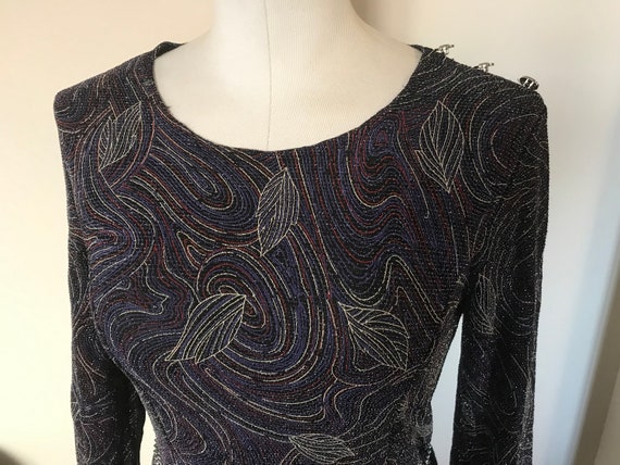 Vintage 90s Sparkly top//sparkly blouse// Y2K spa… - image 6